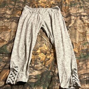 Gray Women’s Bottoms with Lace Detail
